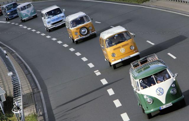 Fans from across the globe arrived in Volkswagen vans from every decade 