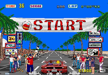 Sega Arcade Auto Racing Games on Of The Ferrari Testarossa Was One Of The First Arcade Games To Put