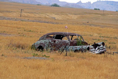 abandoned car