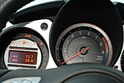 Nissan 370Z information display and tachometer