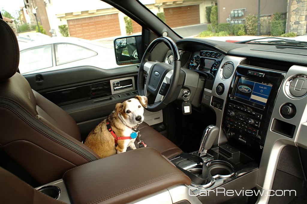 Tessa uses her inside voice when inside the quiet cabin of the 2011 Ford F-150