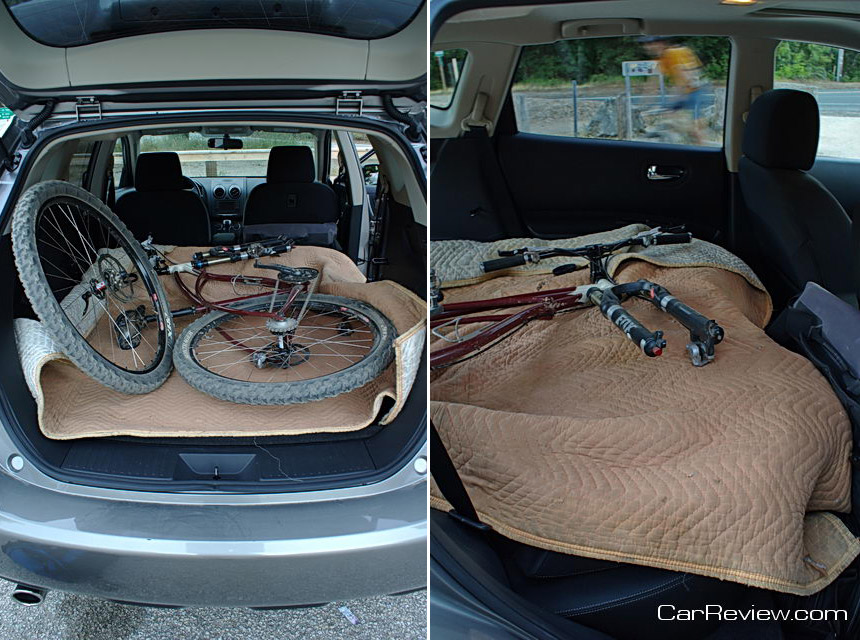 Bikes fit inside the Nissan Rogue