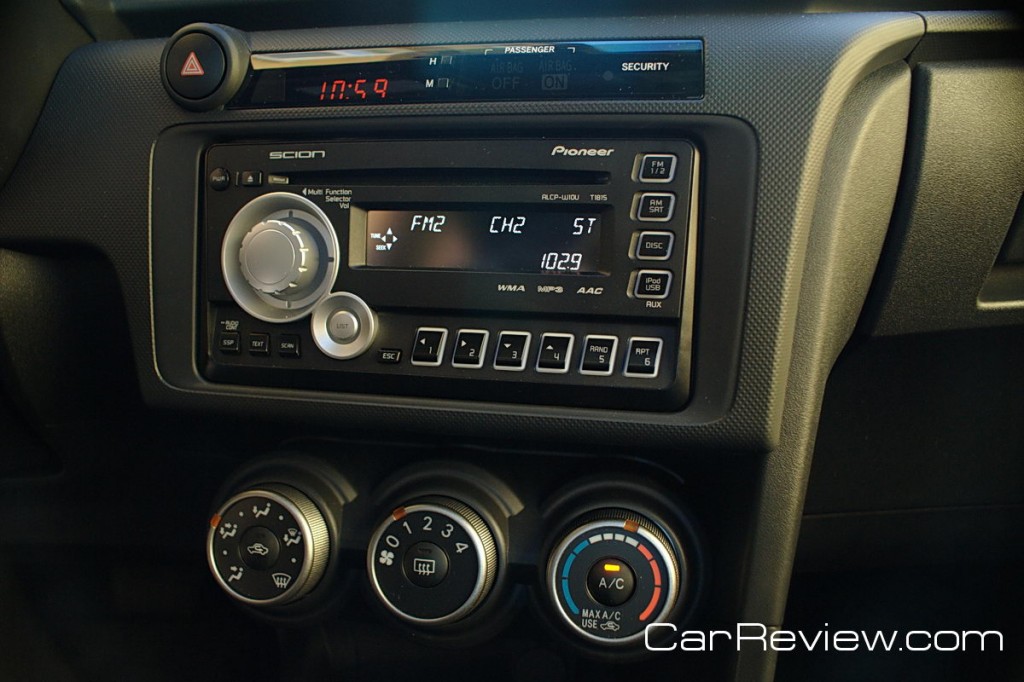 The tC comes standard with a Pioneer AM/FM/CD head unit with USB iPod® connectivity