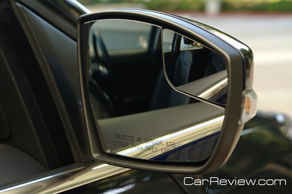 oversized side view mirror with blind spot insert